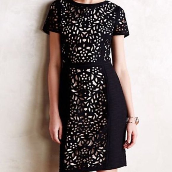 Anthropologie Dresses & Skirts - Maeve Black & Beige Pencil Dress